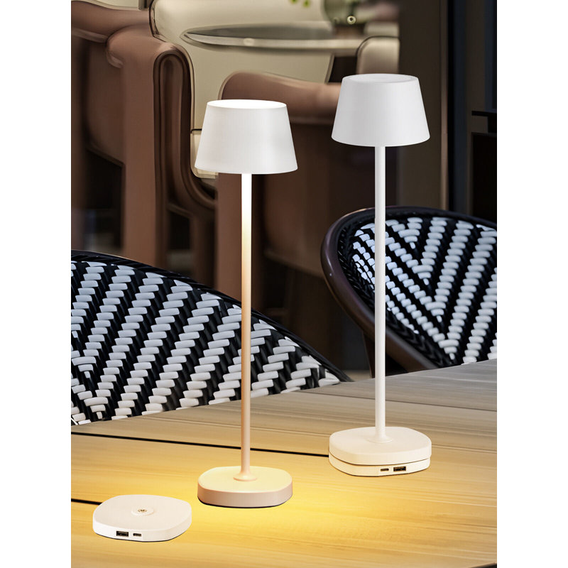LED Rechargeable Table Lamps with Charging Dock, Water-Resistant, Touch Control, Dimmable, Soft White, White