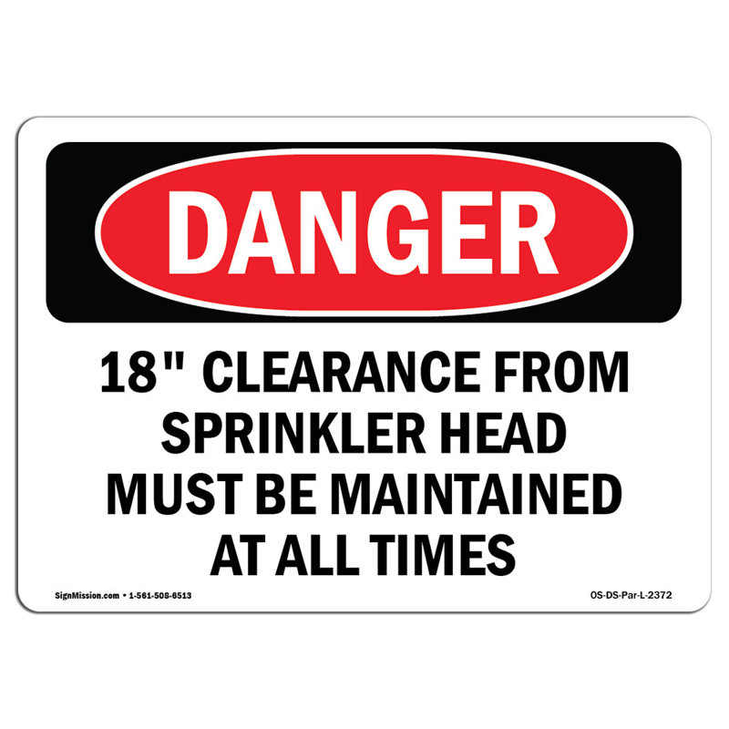 Signe de danger, H 12 po x l 18 po x P 0,1 po