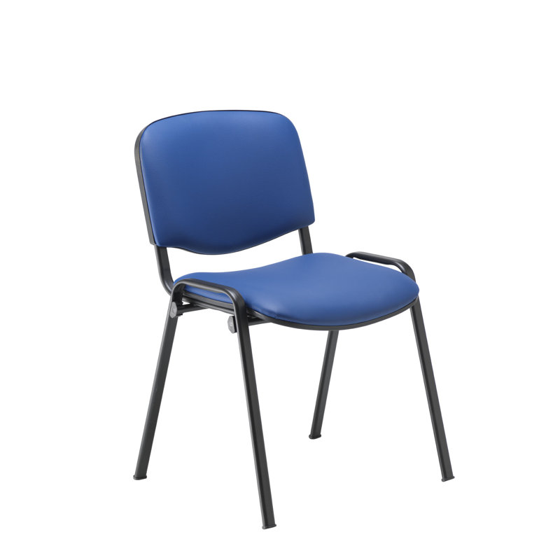 Silsden Armless Stacking Chair, Blue, Black