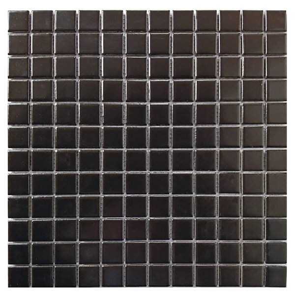 Matte Black 1x1 Square Porcelain Mosaic Tile – 12x12 Wall & Floor