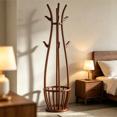 Portemanteau en hêtre et en bois d'hévéa