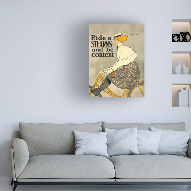 Art sur toile, Rouleau Edward Penfield «Ride A Stearns And Be», H 47 po x l 35 po