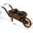 35" x 10.25" x 11" Brown Wooden Wheelbarrow Outdoor Planter
