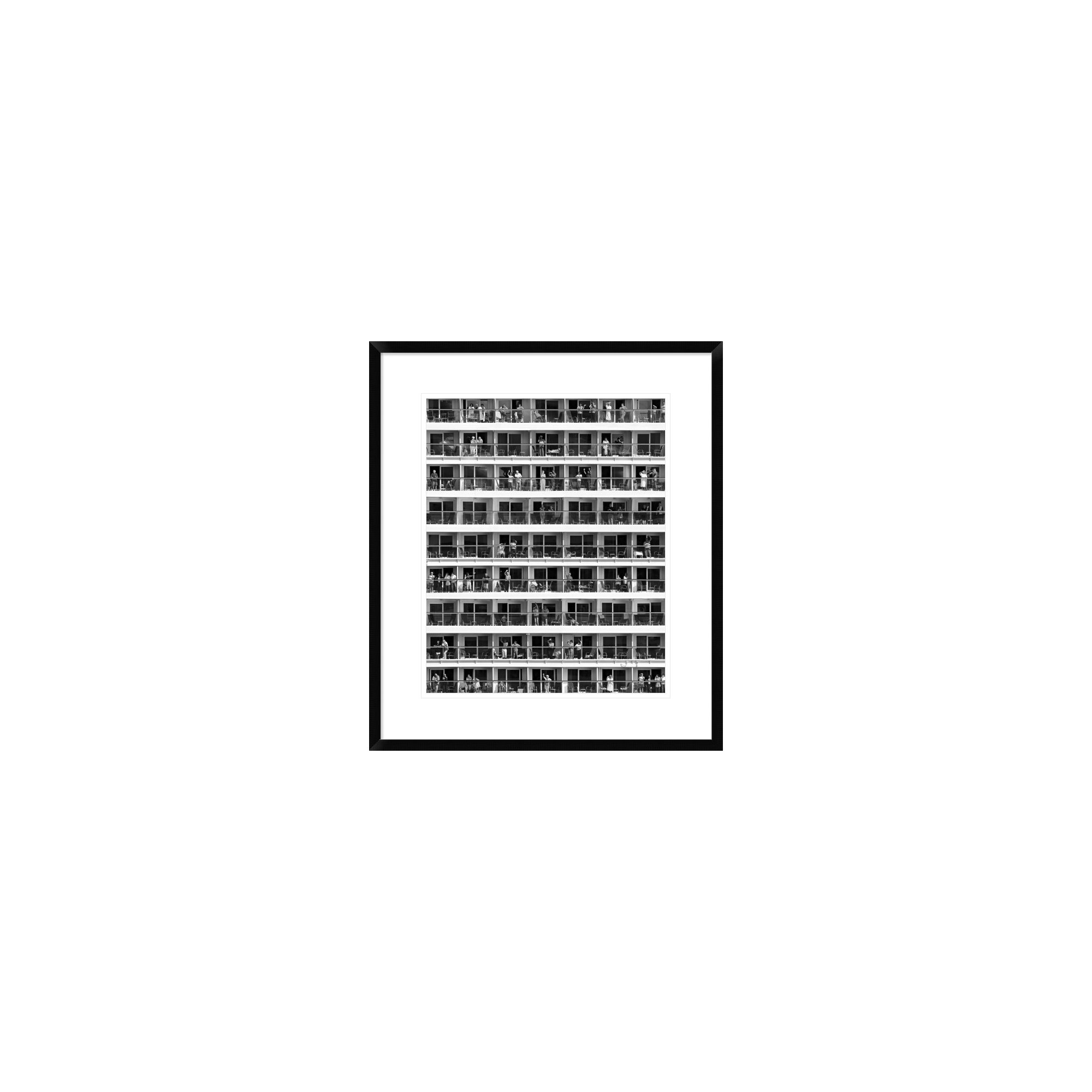 Mass Tourism (People) by Franz Baumann, Black Framed, 26" H x 22" W x 1.5" D