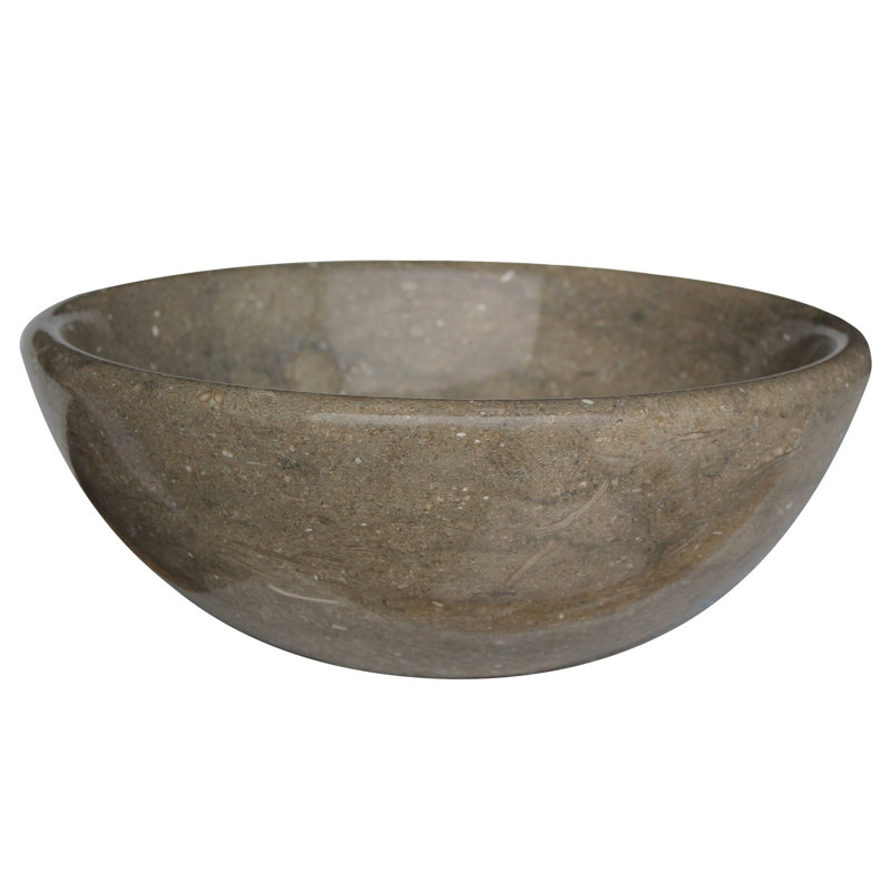 TashMart Classic 16'' Stone Circular Bathroom Sink, Sea Grass
