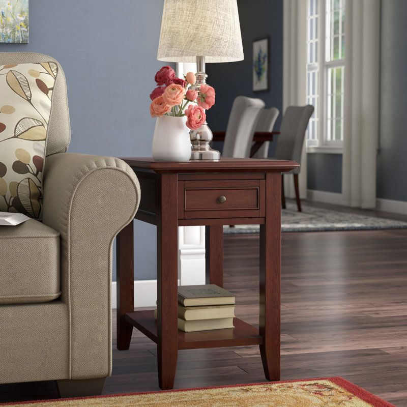 End Table with Power Outlet, Espresso