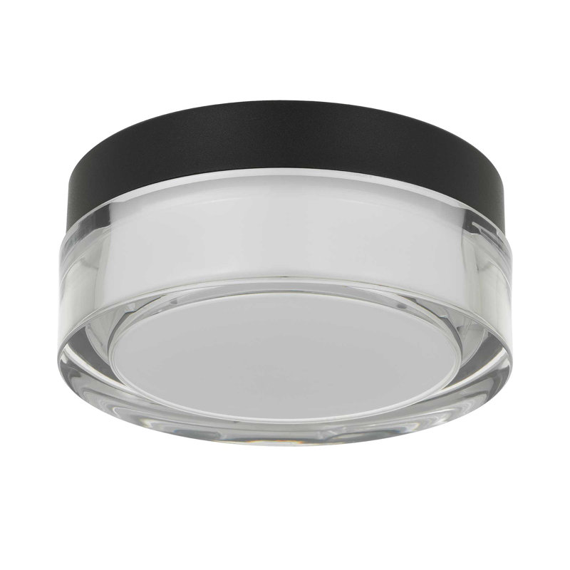 Plafonnier encastré à DEL intégré, Noir, H 2,5 po x l 6 po x P 6 po