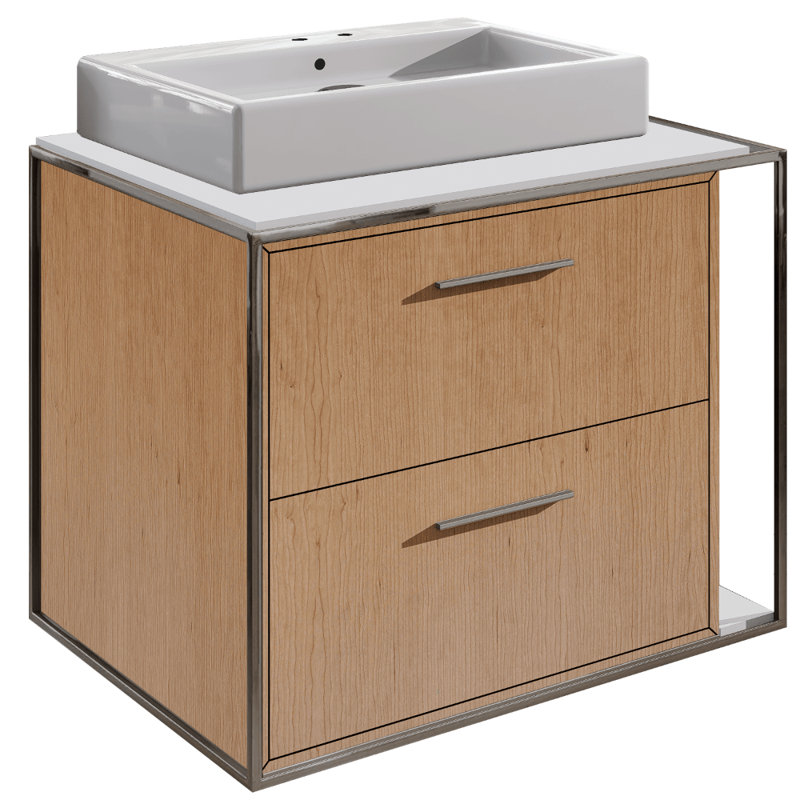 Aquagrande 18.5'' L Bathroom Sink, 2 Hole - 4" Centers