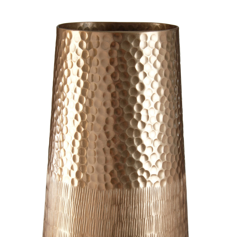 Beck Aluminum Table Vase, Gold, 44cm H x 18cm W x 18cm D