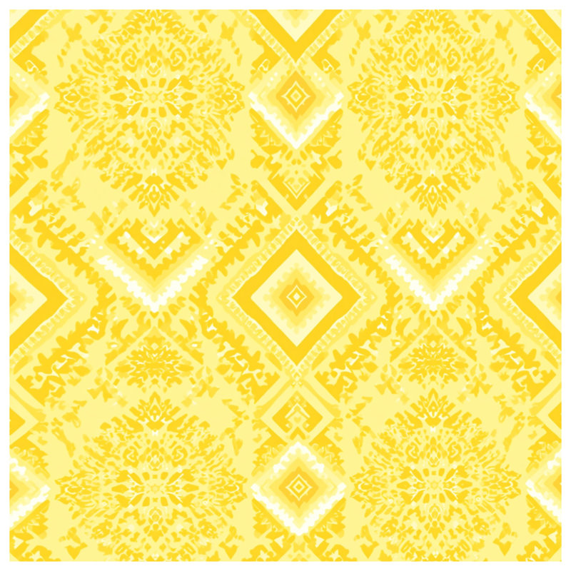 Yellow Ornate Pattern Blankets, 60in W x 80in H