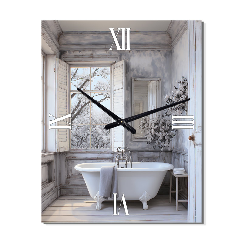 Sayhan - Horloge murale moderne Bath & Laundry, H 28 po x l 12 po x P 1 po