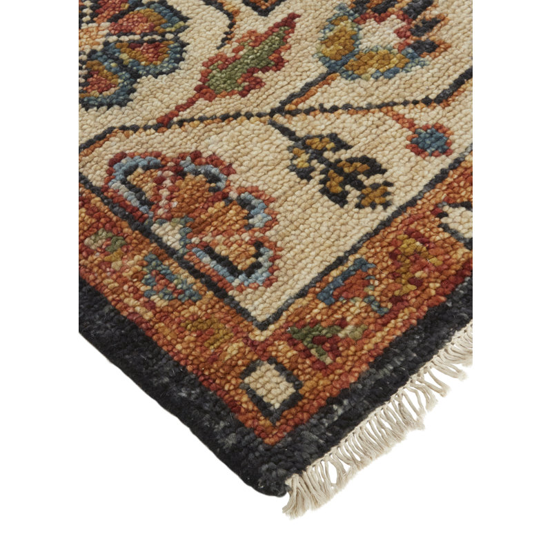 Carrington Wool Oriental Area Rug in Red, Rectangle 2' x 3'