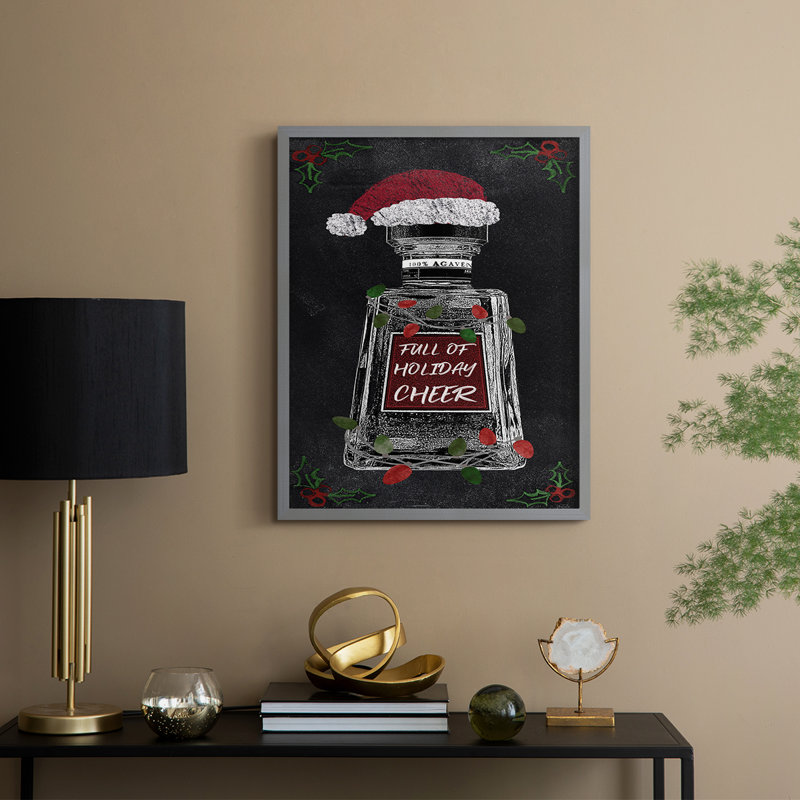 Holiday Spirits I, reproduction encadrée - bois massif, H 11 po x l 9 po, Gris