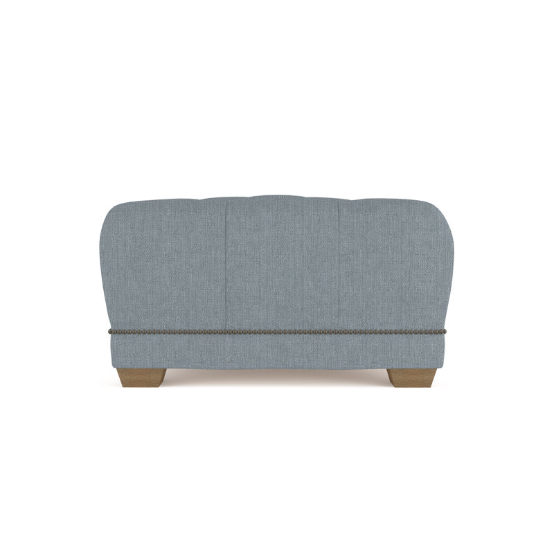 Repose-pieds Hudson, Brume de lin Box Weave, Patiné