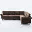 Canapé modulaire en chenille moderne, 6 places, rivets, roulé, 109,5 po, chocolat 109,5 po avec revêtement-1857902761