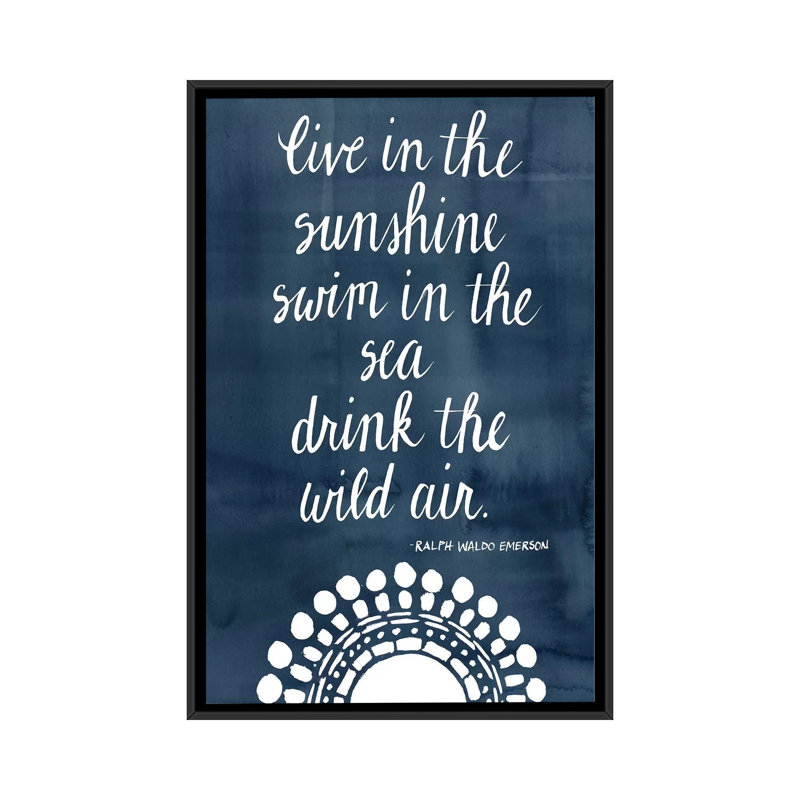 « sun quote i », art textuel sur toile, H 26 po x l 18 po x P 1,5 po, Toile avec cadre noir, Pas de tapis
