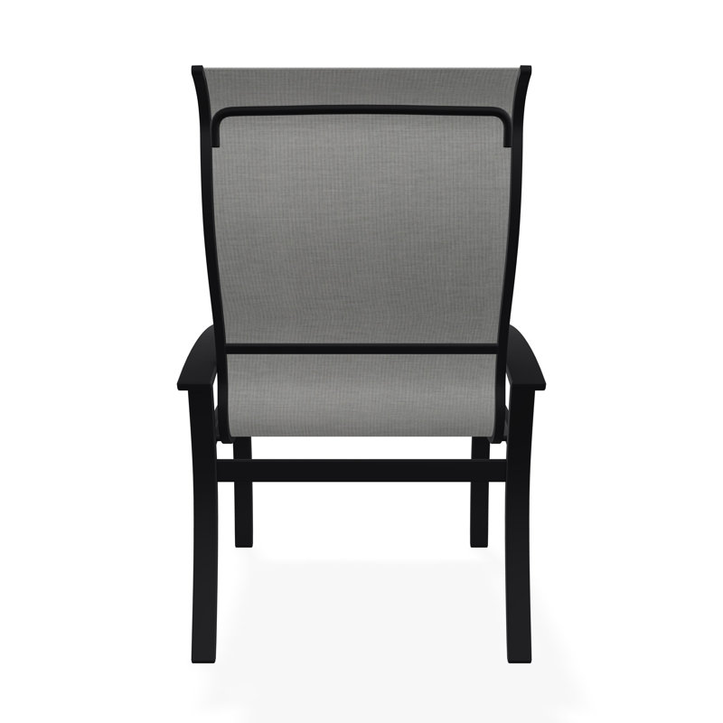 Belle Isle Outdoor Dining Armchair, Alloy Sunbrella®, Black