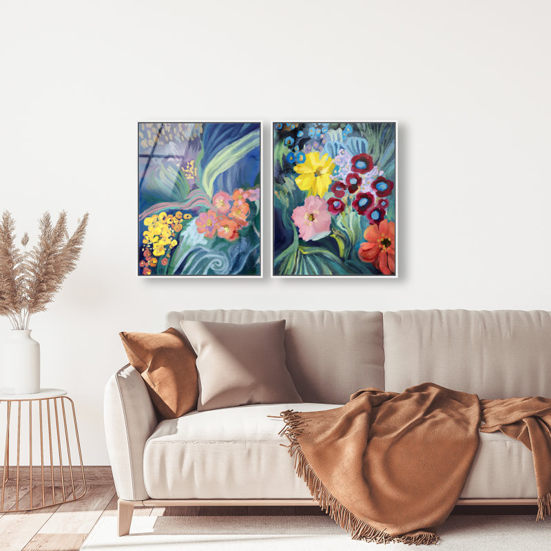 Spring Motion Set Set by Oliver Gal, 62"H x 50"W, White Floater Frame