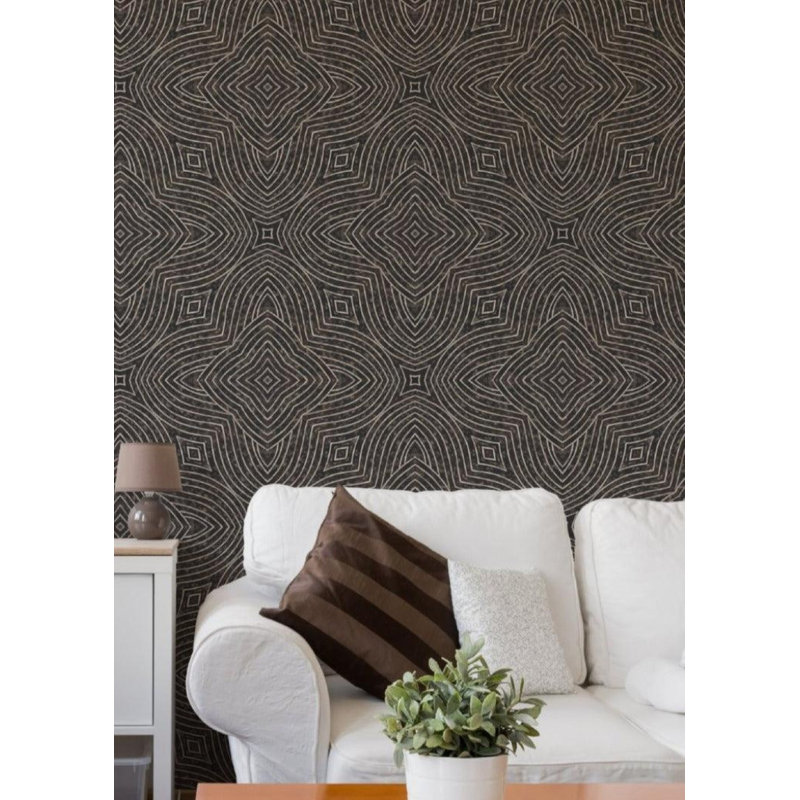 Arbor Quad 10' L x 24" W Wallpaper Roll, Faux Grasscloth
