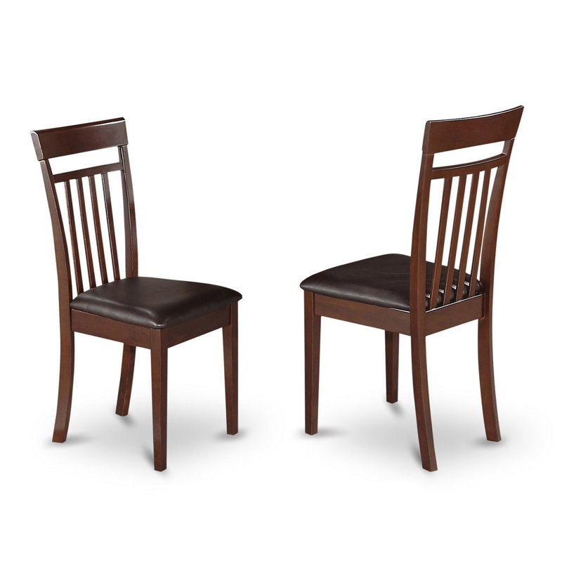 5 Piece Dining Room Table Set Includes a Rectangle Kitchen Table and 4 Faux Leather Upholstered Dining Chairs, Mahogany 