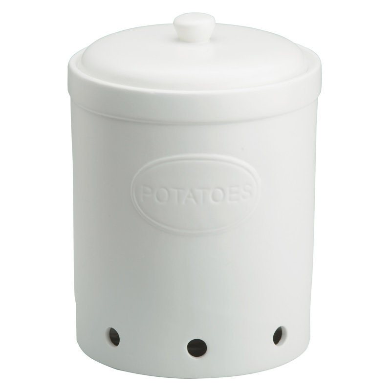 Potato Storage Jar, White