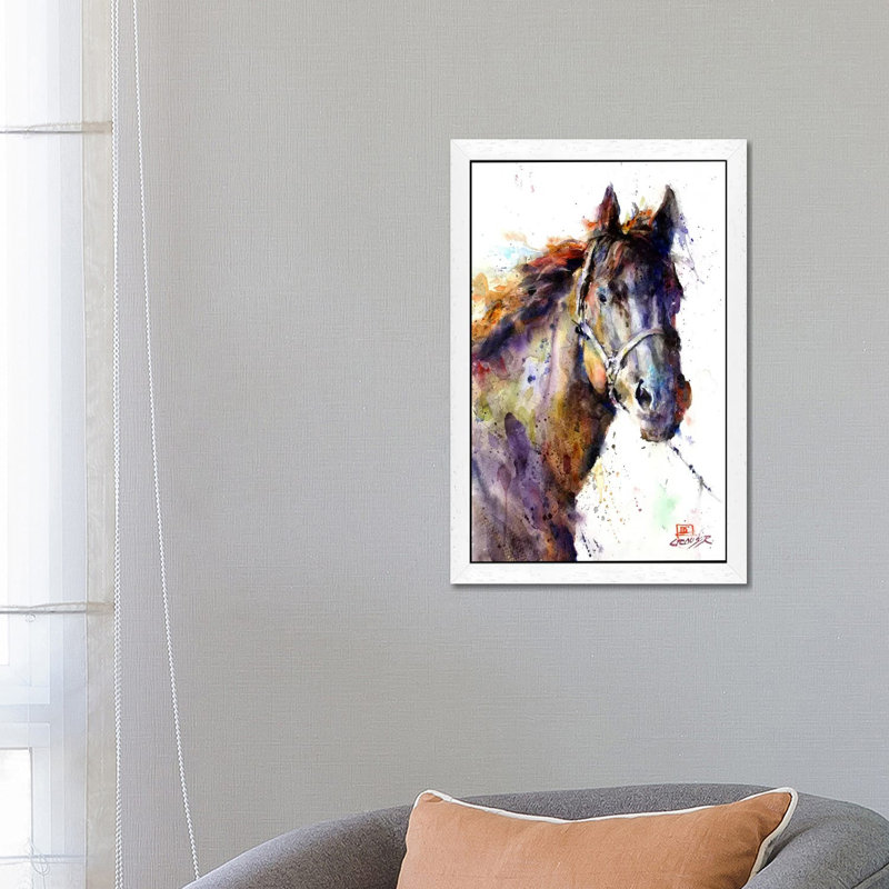 Horse III by Dean Crouser - Painting on Canvas, White Framed, 66.04 cm H x 45.72 cm W
