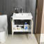 Meuble-lavabo mural moderne en noyer de 24 po avec porte-serviettes Modern Modern-1989159667