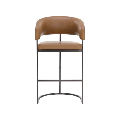 Upholstered Stool with Metal Frame