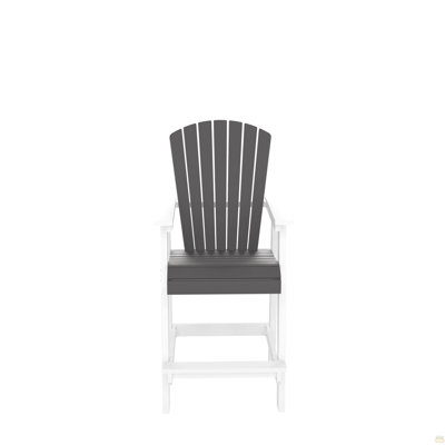 Chaise de bar en PEHD, ensemble de 2 chaises hautes Adirondack d'extérieur, tabouret de bar avec dossier haut