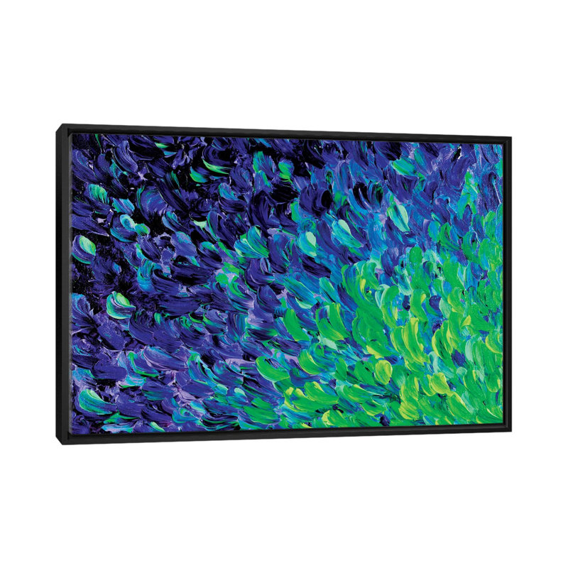 Reproduction d’art sur toile tendue, "deep sea derive i", Toile avec cadre noir, Pas de tapis, H 18 po x l 26 po x P 1,5 po