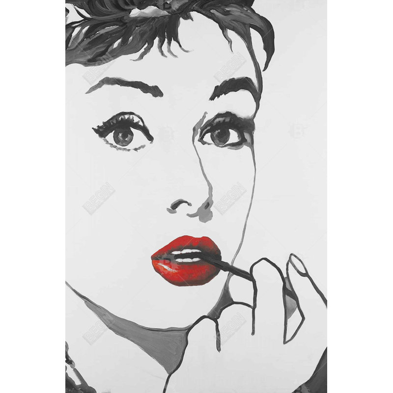 Audrey Hepburn Outline Style - Pop Art Beauty, décoration sur toile