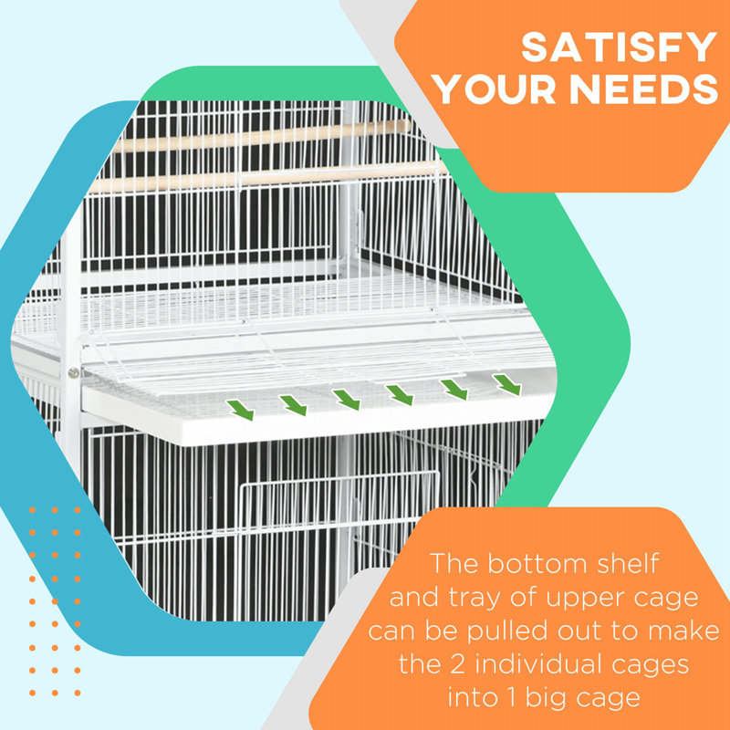 168cm Pointed Top Floor Bird Cage with Wheels