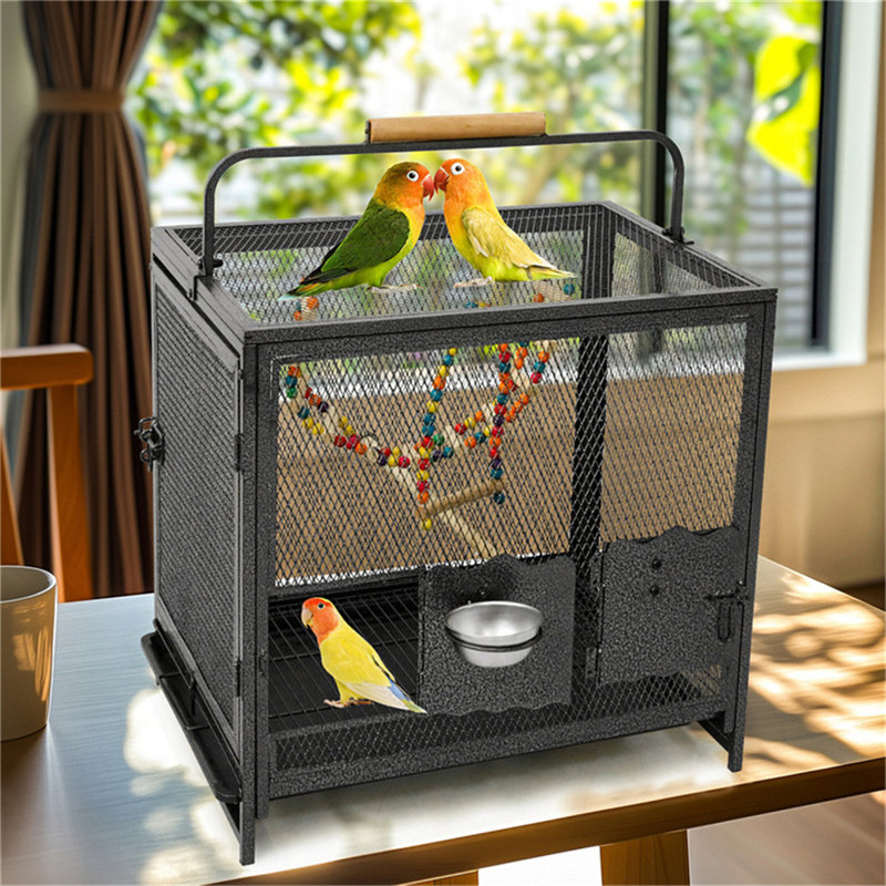 Gelsey 56cm Iron Play Top Table Top Bird Cage with Perch