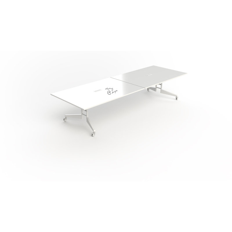 Nomad 144'' Rectangle Conference Table, White Dry Erase