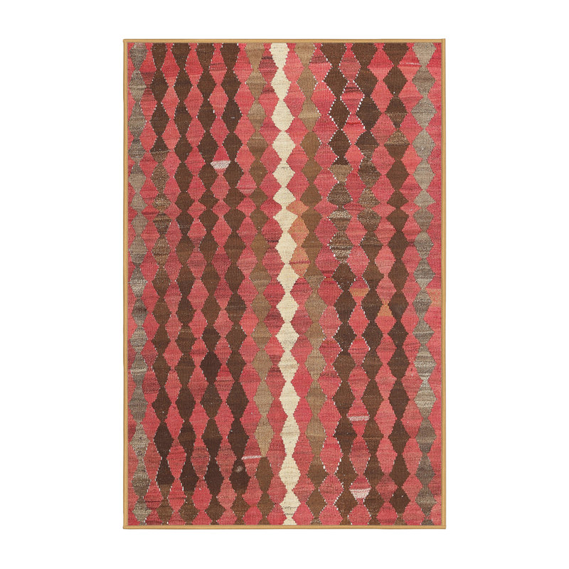 Tapis décoratif brun contemporain, Rectangle 5 pi x 7 pi