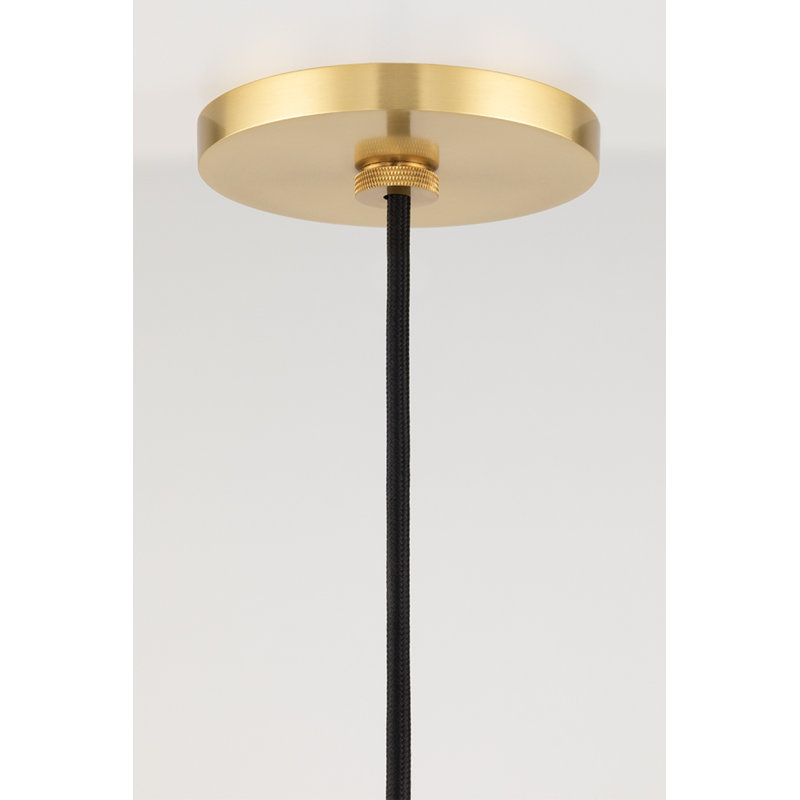 Luminaire suspendu cylindrique simple à 1 lumière Elanor, Laiton vieilli