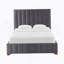 Lit double gris foncé