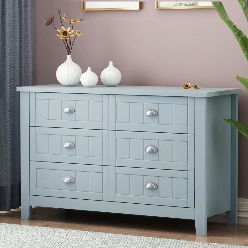 Commode 6 tiroirs Nobuyoshi, Bleu clair