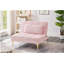Coussin convertible pour canapé-lit simple, pieds en métal doré, tissu en peluche (rose).