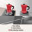 RAINBEAN Stovetop Espresso Maker – 6 Cup Moka Pot Italian Cuban Greca Coffee Maker, Durable Aluminum, Easy To Use & Clean, 300Ml, Red-118733014