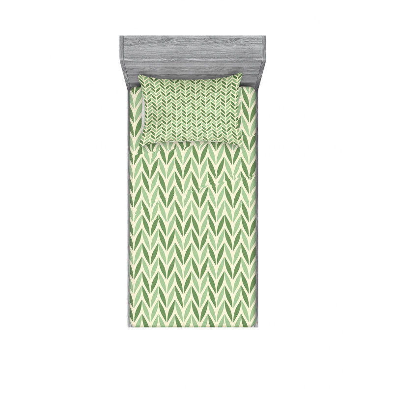 Microfiber Chevron Sheet Set, Twin XL Sheet Set with Fitted Sheet