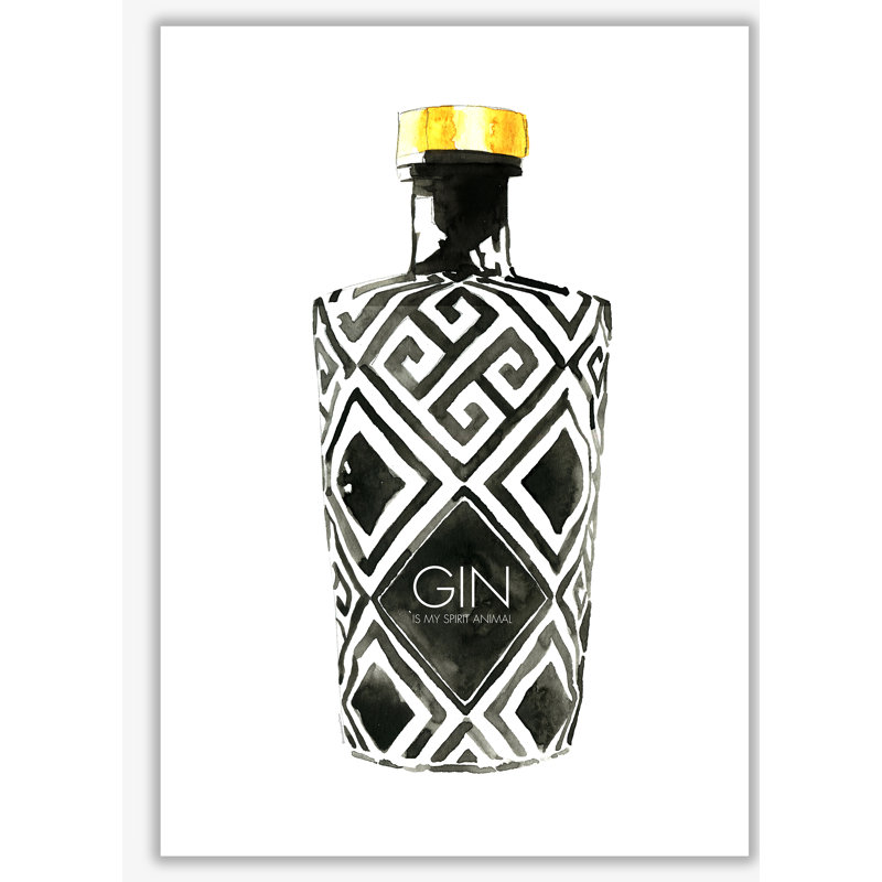 Gin Is My Spirit Animal - Single Picture Frame Painting, 29.7 cm H x 21 cm W x 1 cm D, No Frame