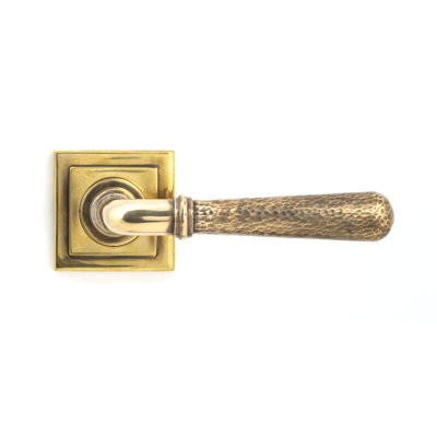 Hammered Newbury Lever on Rose Set (Square)