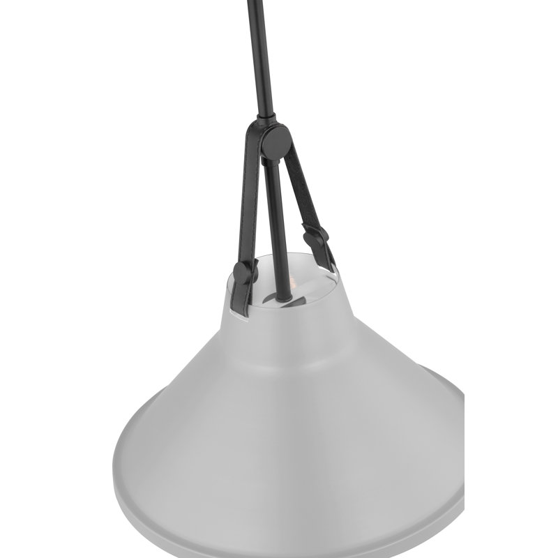 Luminaire suspendu conique 1 lumière, gris