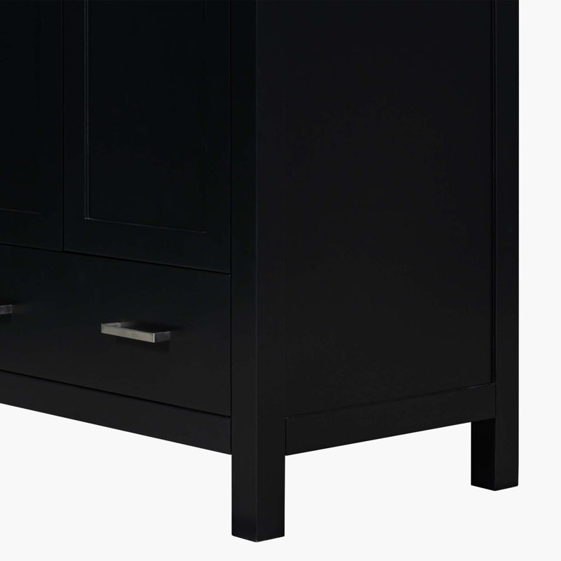 30'' Single Bathroom Vanity with Top, Black