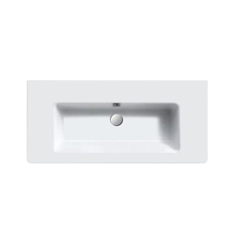 New Light 100 39.37'' L Bathroom Sink, 0-Hole