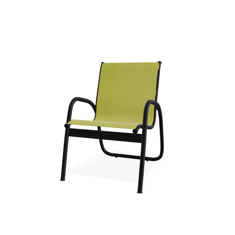 Fauteuil de patio Gardenella, Lime 38D Sunbrella®, Noir texturé
