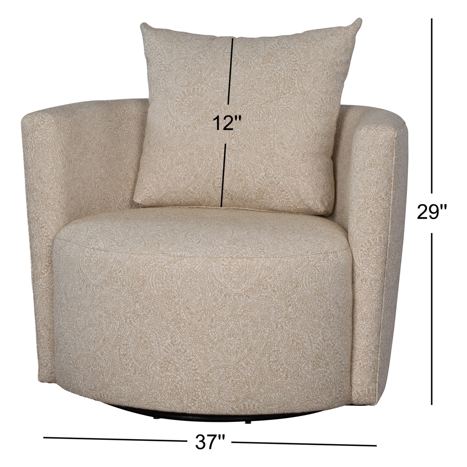 Noblestown Swivel Barrel Chair, Gypsy Cream Performance Microfiber