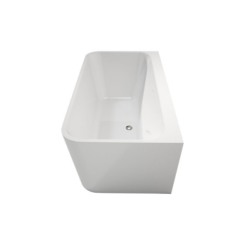 Baignoire de trempage rectangulaire en acrylique de 59 po, finition blanc brillant, conception antidérapante, renforcement en fibre de verre pour une couleur de baignoire durable et confortable, renforcement, utilisation à terme