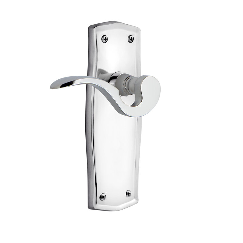 Prairie Plate Passage (Hall & Closet) with Manor Lever, 2.375", Bright Chrome